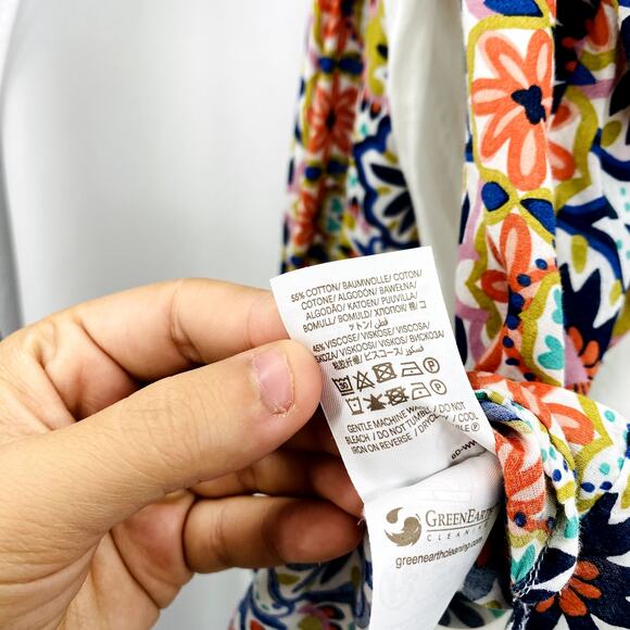 Boden colorful white button down top - Picture 5 of 5